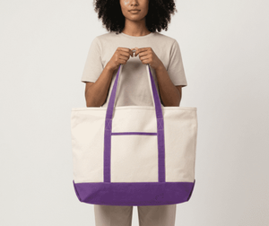 Custom Logo Print Large Outdoor Fashion Beach Bag Wide Bottom <b>Canvas</b> <b>Tote</b> Cotton Shopping Bag with Letter Pattern - Product Image 2