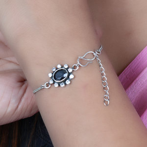 925 Silver Black Gemstone <b>Bracelet</b> For Women Everyday Wholesale Online Handmade Daily Wear Jewelry Unisex Engagement Bulk Her - Product Image 2