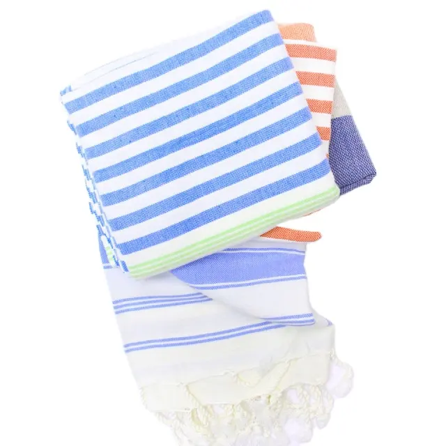 Custom Logo Printed Soft 100% Hammam Towel Fouta Towels for Sports Travel Golf Beach Towel From India