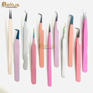 Pinzas para Extensión de Pestañas Bellus International Profesionales de Alta Calidad, Coloridas, de Acero Inoxidable, Punta Suave, Agarre Perfecto, para Salón - Product Image 3