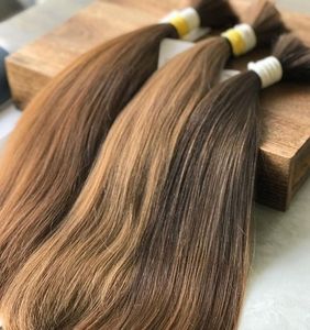 Venta caliente de alta calidad virgen cutícula alineada extensiones de cabello humano a granel marrón oscuro extensión de cabello virgen - Product Image 2