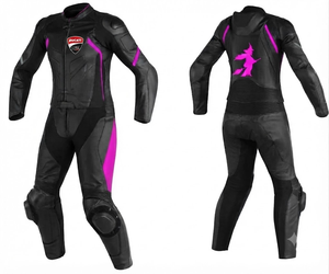 Rucati Unisex Cowhide/Kangaroo Pro Leather Motorcycle 1Pc Racing Suit Jumpsuit/Traje with Hump CE <b>Level</b> 2 Protective Armored - Product Image 1