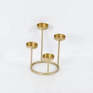 Golden Leaf Design Brass Candle Stand <b>Heat</b> Resistant Metal Holder for Home Decoration - Product Image 3