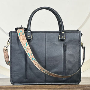 Luxury Top Quality Hand Tooled Leather Tassel Tote <b>Bag</b> for Women's Vintage Elegant Genuine Cowhide Leather 2025 Ladies Handbag - Product Image 5