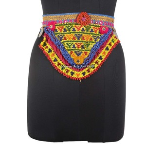 Vintage Belt Belly Dance Bead Afghani Traditional Waist Belt Kuchi Tribal BB097 <b>Old</b> Banjara Real Vintage Handmade Beaded Belts - Product Image 1