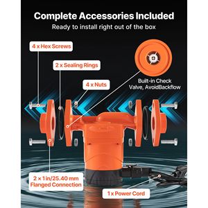 Pompa di Ricircolo ad Alta Efficienza 120V in Ghisa 16 GPM per Acqua Calda, 20 piedi, 1 Flangia - Product Image 5