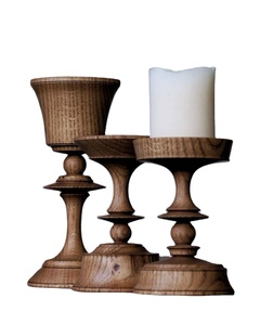 Bougeoir en bois cylindrique de décoration de mariage moderne fait à la main de différents modèles - Product Image 3