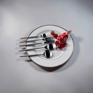 Minimalist <b>Silver</b> Plated Tea Spoons Set With Long Handles Durable Metal Utensils For Party Use - Product Image 4