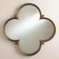 Miroir mural irrégulier encadré de laiton, miroir décoratif glamour