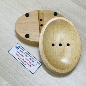 Porte-savon en bois avec trous pour le rangement en cuisine, fabriqué au Vietnam - Product Image 1