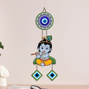 Décoration murale bohème pour bébé Krishna, protection contre le mauvais œil, Nazar Battu, décoration d'entrée de maison - Product Image 2