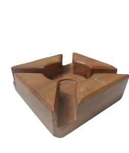 Custom Acacia Natural Wood <b>Candle</b> Holder with Agate Engraved Design for Wedding Tea Party Christmas Home Decor by gm Impex - Product Image 1