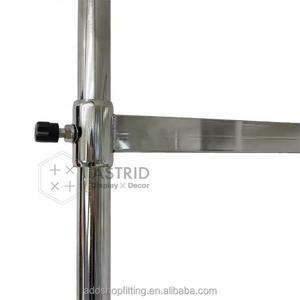 Carrito de Exhibición de Ropa Moderno de Acero Inoxidable Cromado con Ruedas, para Sombreros, Bufandas, Pantalones y Ropa, para Tiendas de Ropa - Product Image 4