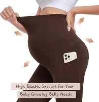 Leggings de Yoga de Cintura Alta al por Mayor, 2 Piezas con Bolsillos, Sólidos, Suaves, Ligeros, de Secado Rápido, Elásticos, Control de Abdomen, para Yoga, Fitness y Maternidad
