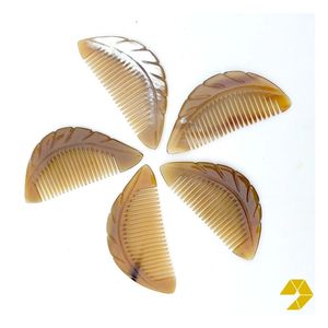 Peine de Cuerno de Búfalo Hecho a Mano, Peine de Cuerno Natural para el Cuidado del Cabello y la Barba, Antiestático, Accesorio de Cabello de Lujo - Product Image 1