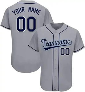 Maillot de baseball personnalisé AZORES SPORTS pour homme, bleu marine, nom et numéro personnalisés, impression sérigraphique, polyester respirant, uniforme - Product Image 3