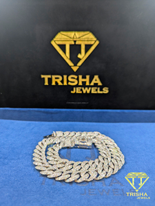 Chaîne cubaine de luxe tendance en argent sterling 925 avec diamants Moissanite VVS, style Hip Hop, par Trisha Jewels - Product Image 6