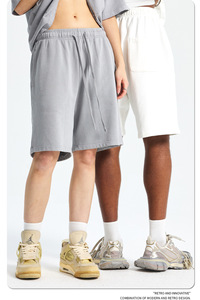 Men Cotton <b>Sweat</b> <b>Shorts</b> Casual Gym Running Quick Dry Breathable Low Waist Drawstring Custom Logo Wholesale OEM Supplier - Product Image 4