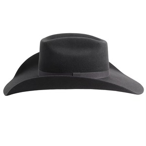 GENERSA SPORTS Chapeau de cowboy noir en polyester unisexe à large bord, décontracté, pour l'extérieur, toutes saisons, taille adulte, circonférence de la tête 50-52 cm - Product Image 3