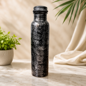 Bouteille d'eau en cuivre à imprimé léopard avec couvercle en cuivre, vaisselle de voyage portable au design moderne - Product Image 6