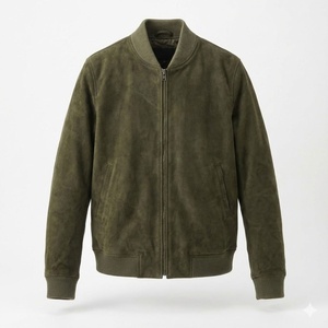 Veste en cuir véritable pour homme, grande taille, respirante, à fermeture éclair, en peau de mouton, à manches longues, couleur unie, vente en gros pour l'hiver - Product Image 1