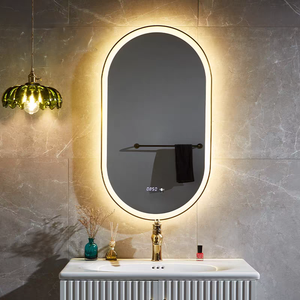 <span class=keywords><strong>Miroir</strong></span> rectangulaire moderne personnalisable à LED avec cadre en acier inoxydable et mur intelligent à commande tactile pour hôtels. - Product Image 4