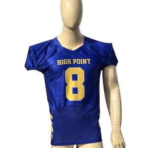 Uniforme de football américain personnalisé OEM ODM, couleur unie, 100% polyester, nom et logo de l'équipe imprimés sur mesure, uniforme de football grande taille - Product Image 2