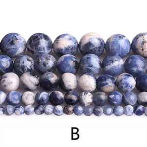 Cuentas Sueltas Redondas de Sodalita Azul Natural de Primera Calidad para la Fabricación de Joyas, Pulseras, Collares, Accesorios DIY - Product Image 5
