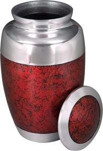 Red Jar Pet Cremation <b>Urn</b> Stainless Steel Airtight Memorial Keepsake for Dogs - Product Image 3