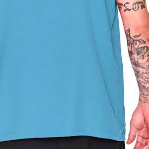 Turquoise Sleeveless Zip-Up Vest With Three Pockets And Mesh Panels - Product Image 3