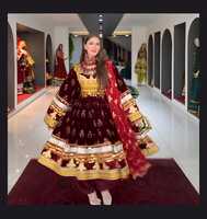 Tenue nomade vintage d'Asie centrale pour femmes, style afghan, pour festivals, mariages et fêtes, respirante, en dentelle, manches longues, style afghan