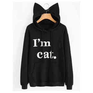 Cat Design Hoodies Women's USA Size Pullover Women For Hoodie And Sweatshirt Heavyweight Oversized Hoodie MAnufacture - Product Image 1