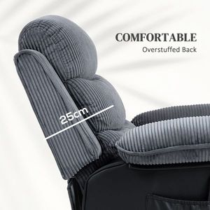 Poltrona Reclinabile Moderna Monoposto con Funzione Lift, Estensibile, USB, Massaggio, Regolabile, Imbottitura in Schiuma, Tessuto in Pelle, Legno, Manuale e Elettrica - Product Image 2