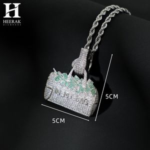 จี้สร้อยคอรูปกระเป๋าเงินแบบฮิปฮอปประดับเพชรสำหรับผู้ชาย - Product Image 4