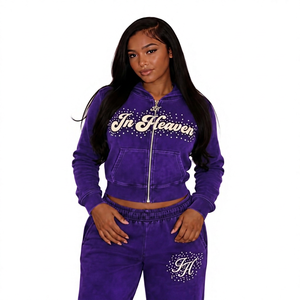Conjunto Deportivo para Mujer, Color Morado Liso, con Interior Cepillado y Cómodo, Pantalones Holgados y Cómodos para un Estilo Casual Urbano - Product Image 6