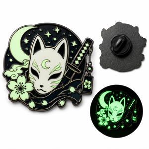 Glow Enamel <b>Pin</b> Supplier Custom Logo Metal <b>Badge</b>, Glowing Metal Brooch for Anime Fan Club - Product Image 1