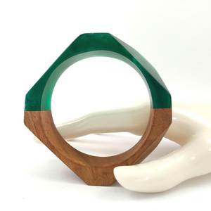 Glossy Resin Marble Wood Bangle Chunky <b>Stack</b> Daily Wear Party Festive Retro Vintage Lucite Cuff Acetate Statement <b>Bracelet</b> - Product Image 1