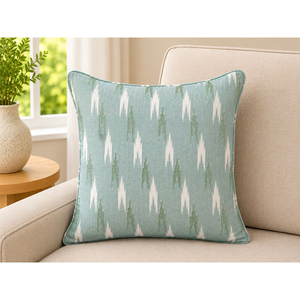 Premium Cotton Ikat Embroidered Cushion <b>Cover</b> | Luxury Decorative <b>Throw</b> Pillow <b>Cover</b> for <b>Sofa</b>, Living Room & Home Decor - Product Image 3