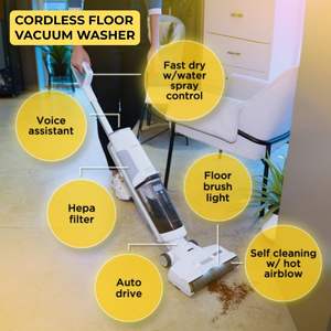 Aspirateur laveur de sols sans fil 2-en-1 haute qualité 250W, nettoyeur de sols humides et secs, forte aspiration 16KPa - Product Image 3