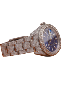 Nouvelle montre à quartz de luxe haut de gamme avec cadran large en or blanc, diamants ronds en moissanite de qualité VVS, boîtier de montre pour homme - Product Image 2