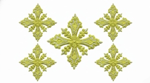 Embroidered Gold <b>Cross</b> <b>Patch</b> Sew-On Badge Classical Style Fabric Applique for Garment - Product Image 5
