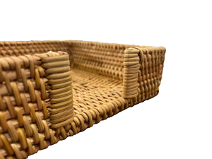 Plateau et panier de rangement multifonctionnels en rotin naturel tressé à la main, écologiques, pour l'organisation de la cuisine, de la salle de bain et de la table - Product Image 4