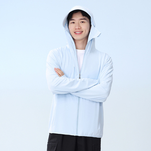 Customized 100% Cotton Solid Hoodie with Pocket Outdoor Design <b>Sunscreen</b> Quick Drying Long Sleeve Sun Protection Clothing - Product Image 1