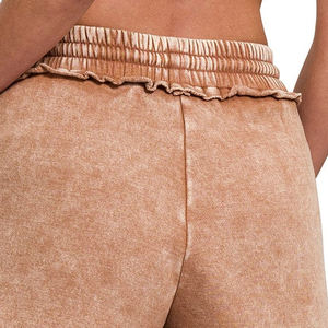 Shorts de sport pour femmes, best-seller, effet délavé, haute qualité, nouvelle mode, couleur unie, délavé à l'acide - Product Image 4