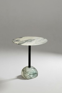 Mesa de Centro Moderna con Tapa de Mármol y Base de Metal, Mueble Decorativo para Sala de Estar, Mesa Auxiliar - Product Image 4