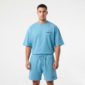 Ensemble short et t-shirt d'été pour hommes, grande taille, personnalisé avec logo, vente en gros, idéal pour la gym et le fitness - Product Image 5