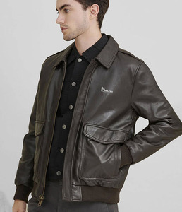 Chaquetas de Cuero Genuino con Logotipo Personalizado para Hombre, Chaqueta de Motero de Piel de Oveja Auténtica al por Mayor, Ropa Exterior de Motociclista de Piel de Vacuno con Etiqueta Privada OEM - Product Image 4