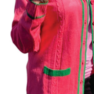 Cárdigans Unisex con Cuello en V en Rosa y Verde, Suéteres Tejidos de Manga Larga, Ropa Casual de Invierno, Cierre de Botones Acrílicos, para Hermandades y Fraternidades - Product Image 3