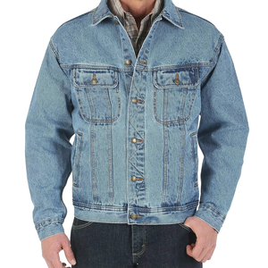 Veste de travail en jean rétro européenne et américaine, délavée, épaisse, tendance streetwear, pour hommes, style urbain - Product Image 5