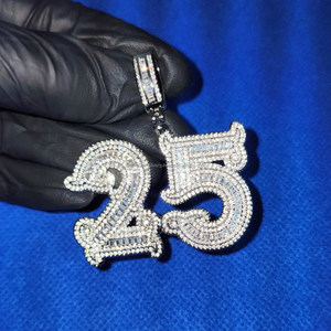 Custom " 3 2 4 " Number Necklace Lab Grown Diamond Hip Hop Pendant Luxury Jewelry Gift - Product Image 1